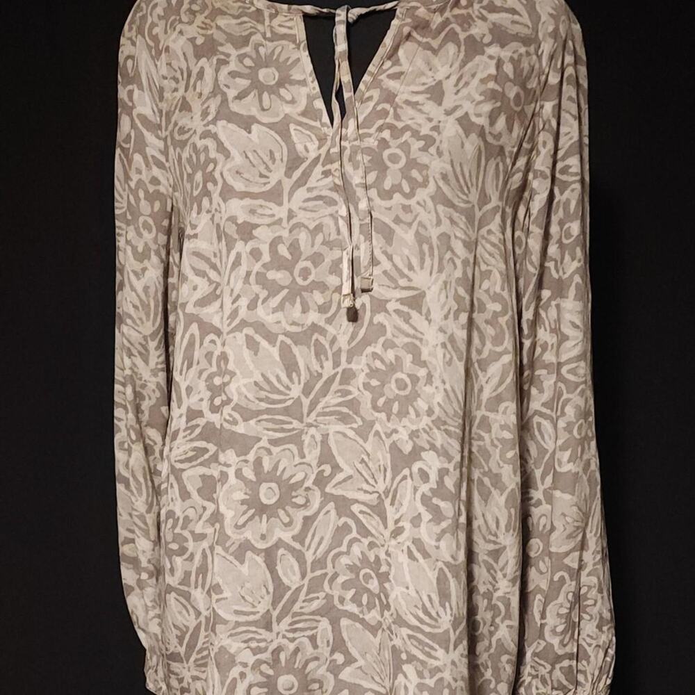 Pure jill cream and brown blouse